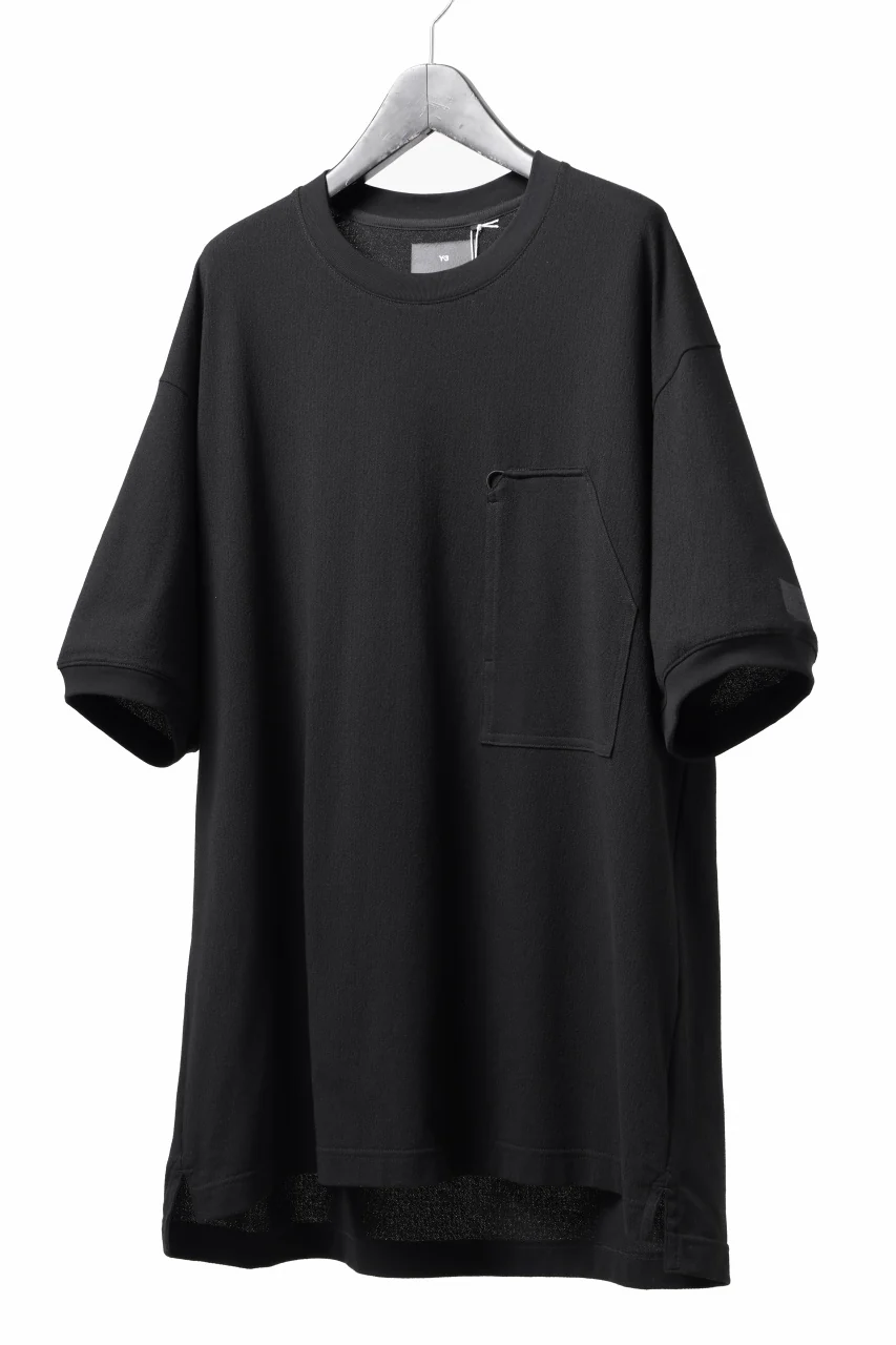 Y-3 Yohji Yamamoto WRKWR S/S TEE / CREPE JERSEY (BLACK) - Image 2