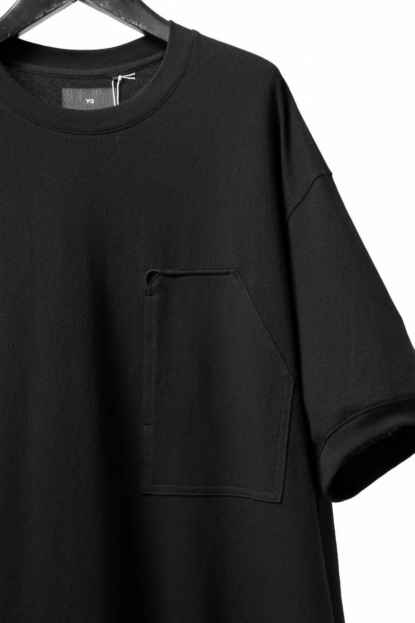 Y-3 Yohji Yamamoto WRKWR S/S TEE / CREPE JERSEY (BLACK) - Image 5