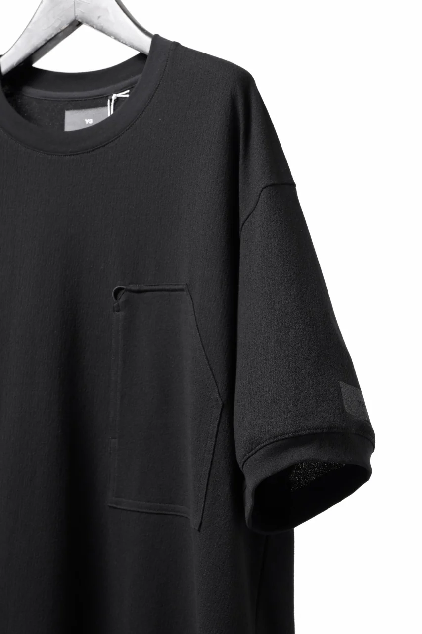 Y-3 Yohji Yamamoto WRKWR S/S TEE / CREPE JERSEY (BLACK) - Image 8