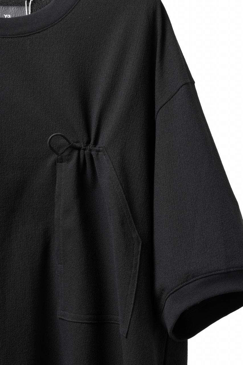 Y-3 Yohji Yamamoto WRKWR S/S TEE / CREPE JERSEY (BLACK) - Image 9