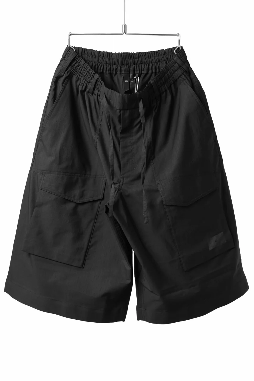 Y-3 Yohji Yamamoto WRKWR SHORTS / COTTON RECYCLED POLY (BLACK)
