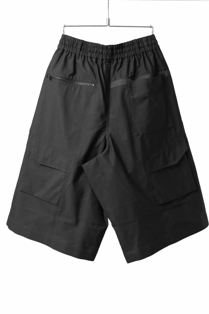 Y-3 Yohji Yamamoto WRKWR SHORTS / COTTON RECYCLED POLY (BLACK) - Image 3