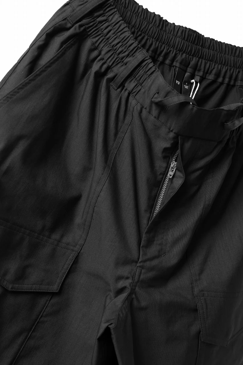 Y-3 Yohji Yamamoto WRKWR SHORTS / COTTON RECYCLED POLY (BLACK) - Image 8