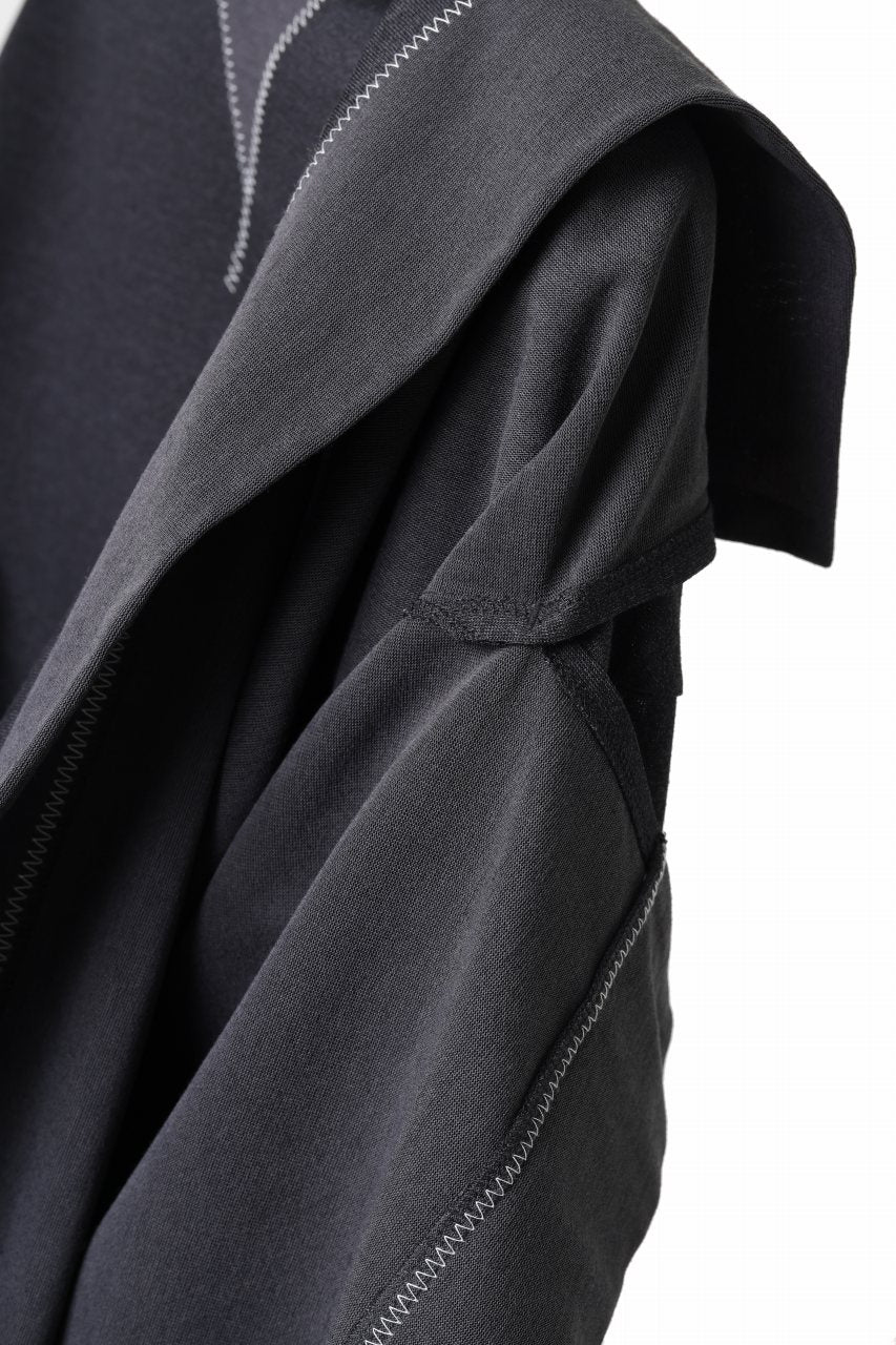 Y-3 Yohji Yamamoto Y GAZETTE L/S TOPS / RE;PEs + WOOL JERSEY (BLACK) - Image 11