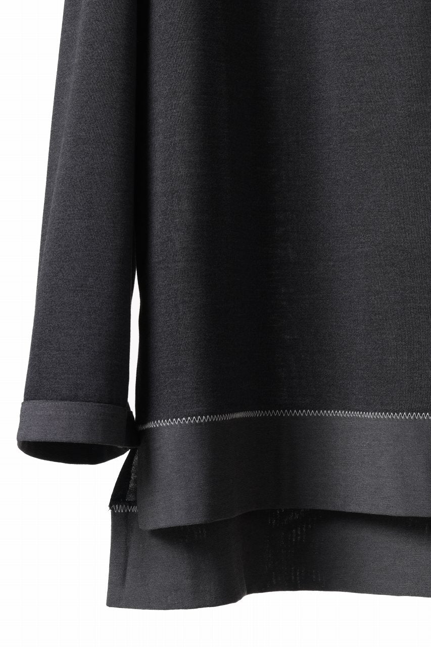 Y-3 Yohji Yamamoto Y GAZETTE L/S TOPS / RE;PEs + WOOL JERSEY (BLACK) - Image 6