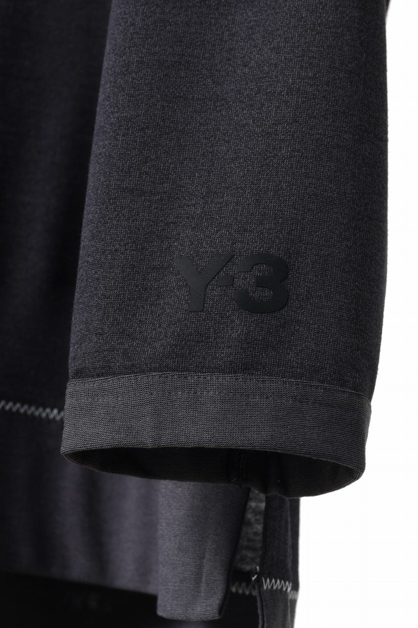 Y-3 Yohji Yamamoto Y GAZETTE L/S TOPS / RE;PEs + WOOL JERSEY (BLACK) - Image 8