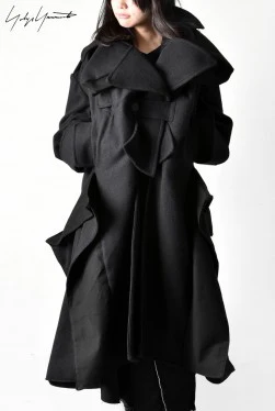 Yohji Yamamoto DOUBLE DEFORMED TRENCH COAT (BLACK) - Image 14