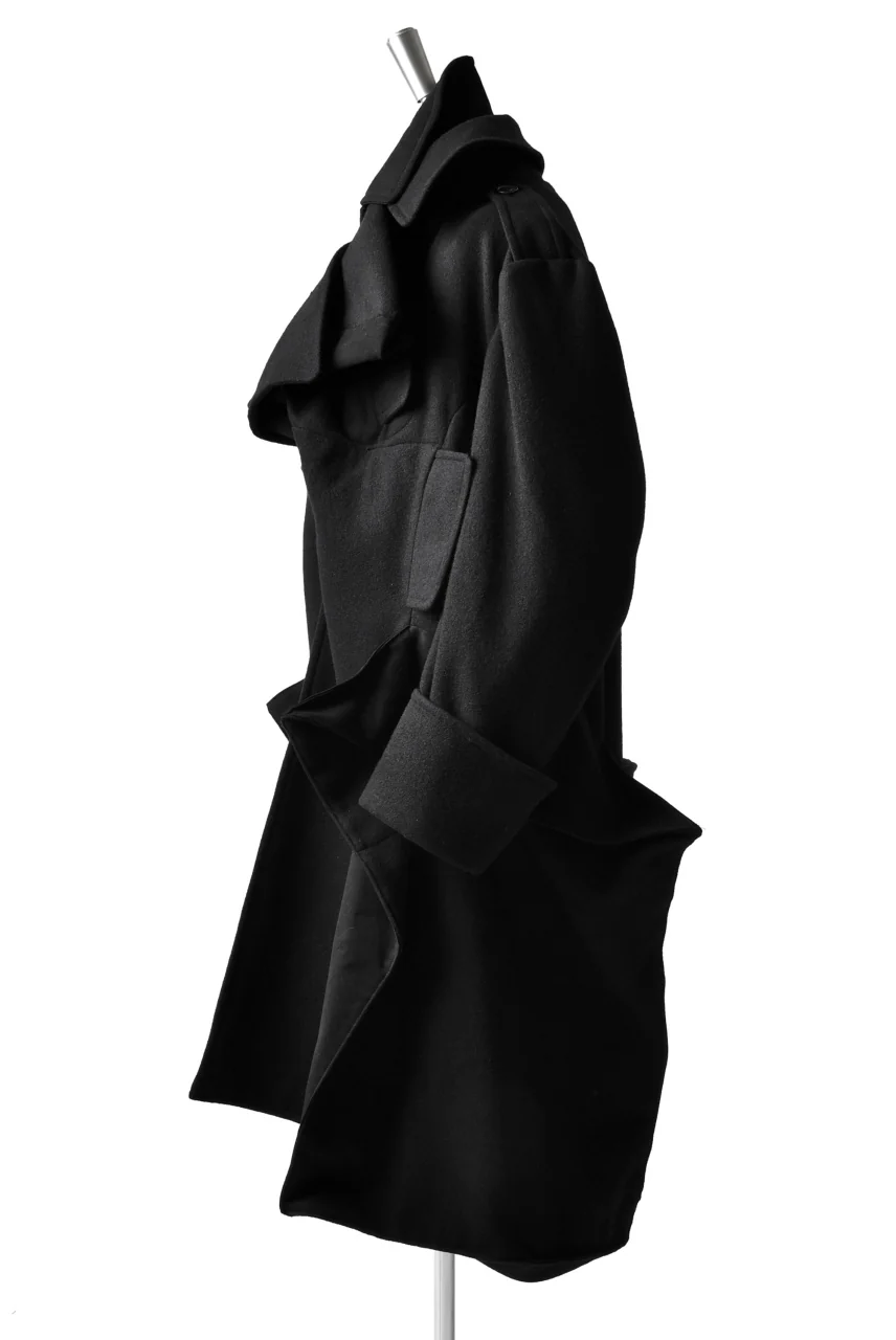 Yohji Yamamoto DOUBLE DEFORMED TRENCH COAT (BLACK) - Image 7