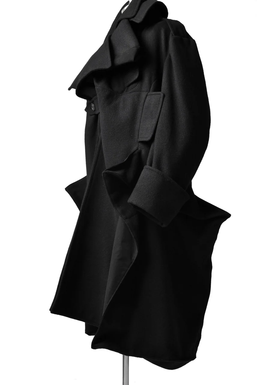 Yohji Yamamoto DOUBLE DEFORMED TRENCH COAT (BLACK) - Image 8