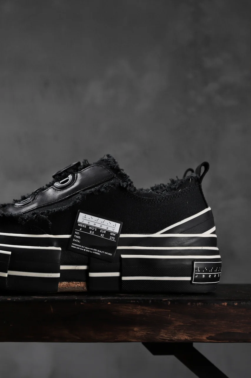 YOHJI YAMAMOTO × XVESSEL SNEAKERS LOW (BLACK×BLACK) - Image 10