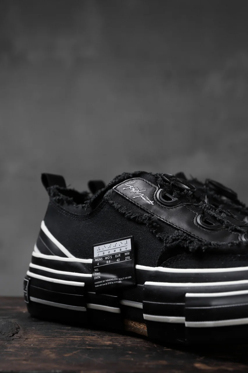 YOHJI YAMAMOTO × XVESSEL SNEAKERS LOW (BLACK×BLACK) - Image 14