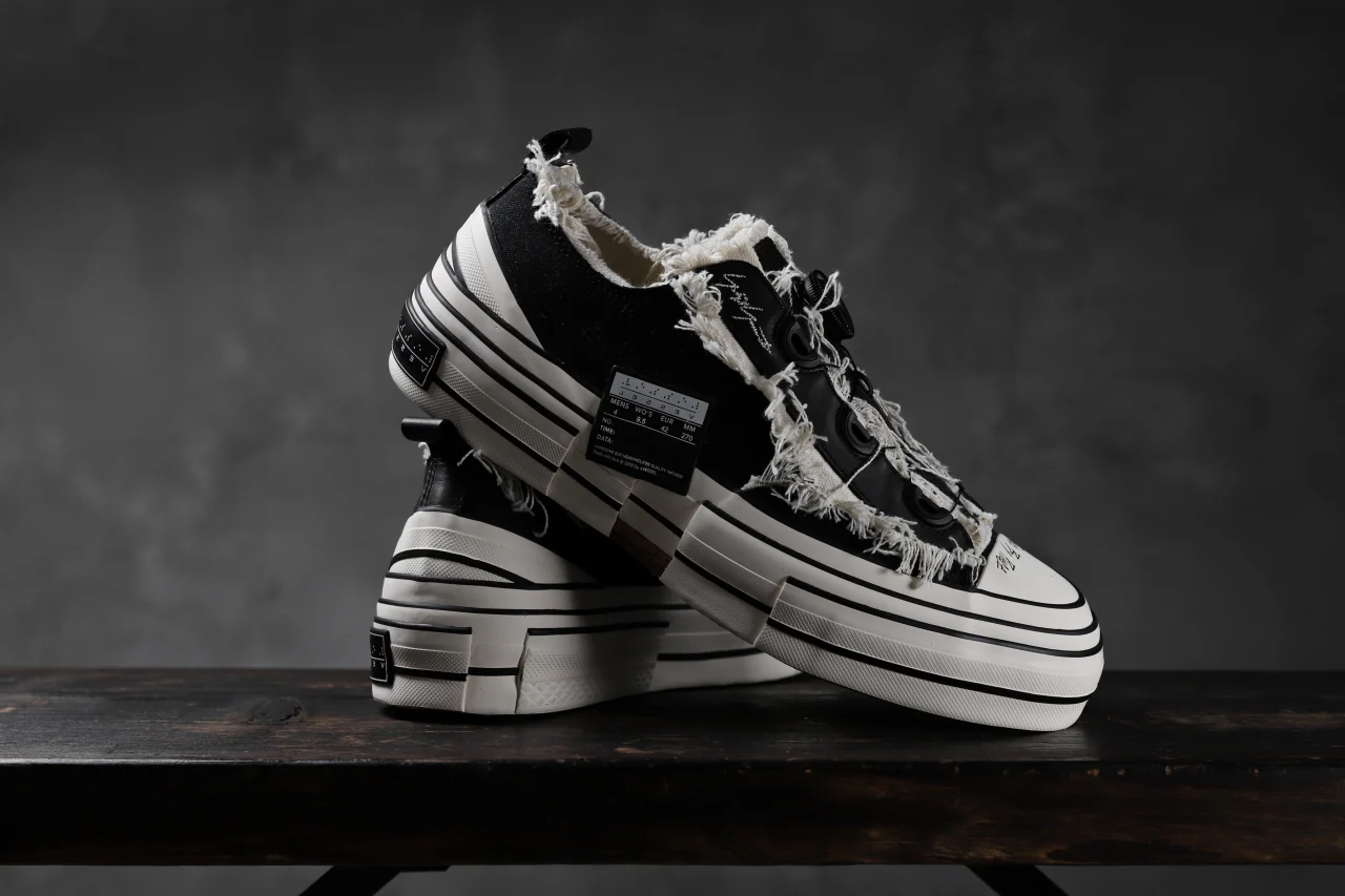 YOHJI YAMAMOTO × XVESSEL SNEAKERS LOW (BLACK×WHITE) - Image 4