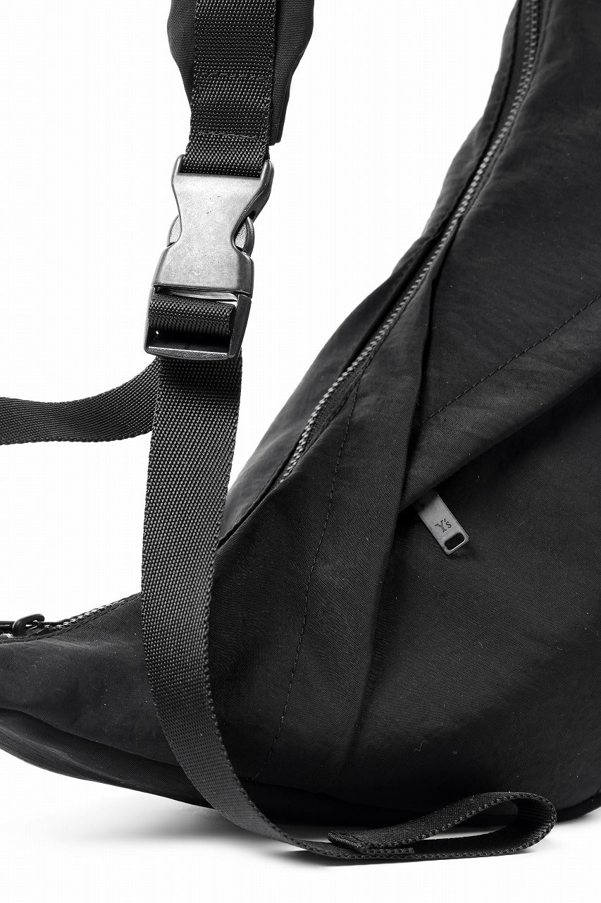 Y's 3 POCKETS SHOULDER BAG / NY WASHER TWILL (BLACK) - Image 14