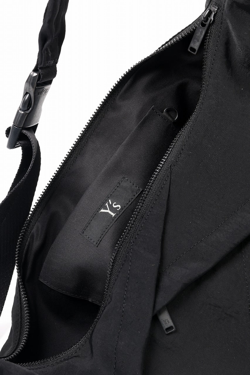 Y's 3 POCKETS SHOULDER BAG / NY WASHER TWILL (BLACK) - Image 15