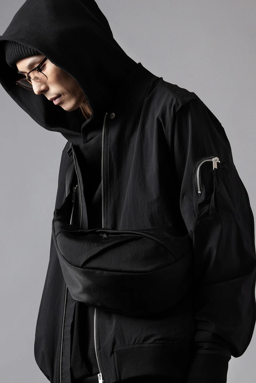 Y's 3 POCKETS SHOULDER BAG / NY WASHER TWILL (BLACK) - Image 32