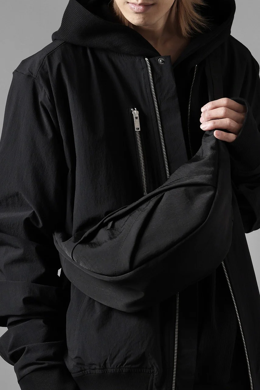 Y's 3 POCKETS SHOULDER BAG / NY WASHER TWILL (BLACK) - Image 34