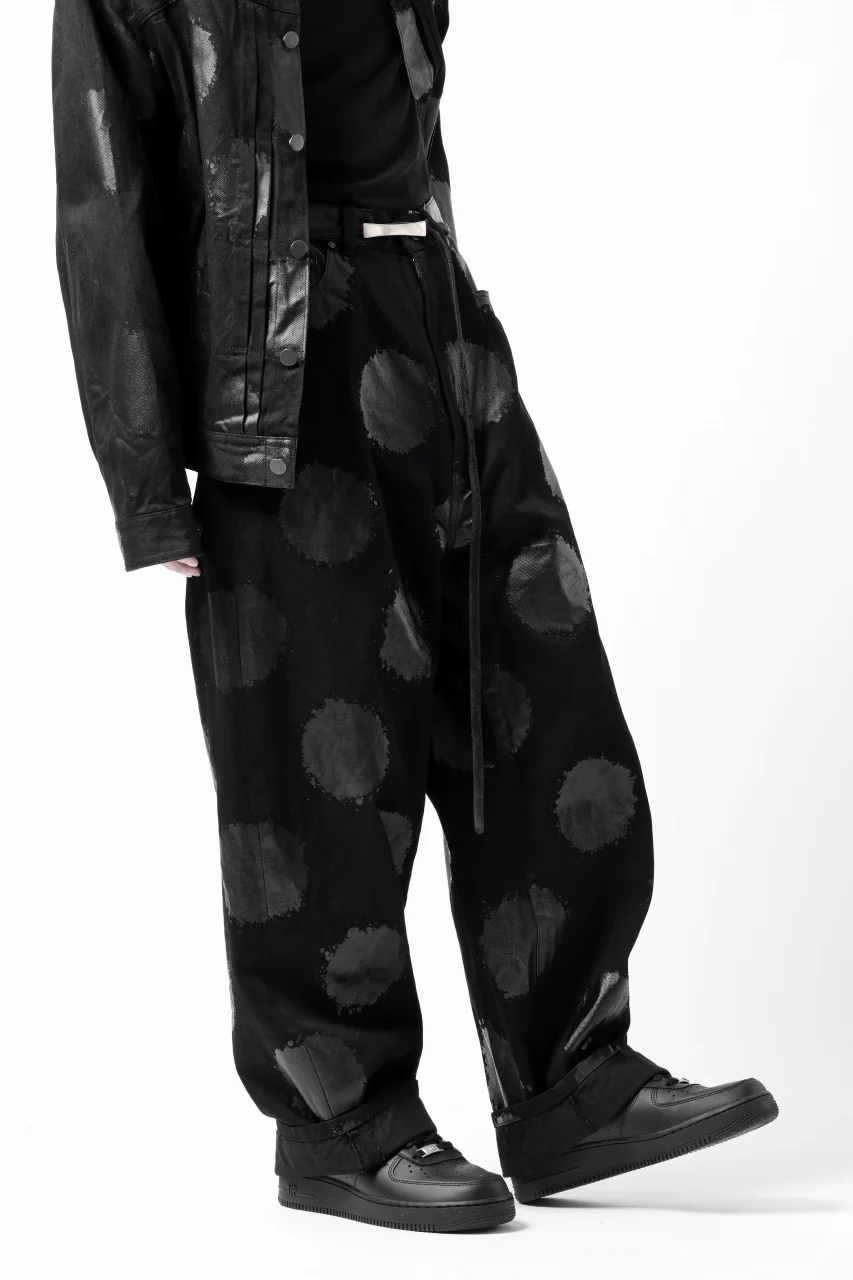 Y's.... 5POCKET JEANS / DOTS-PRINTED DENIM (BLACK) - Image 5