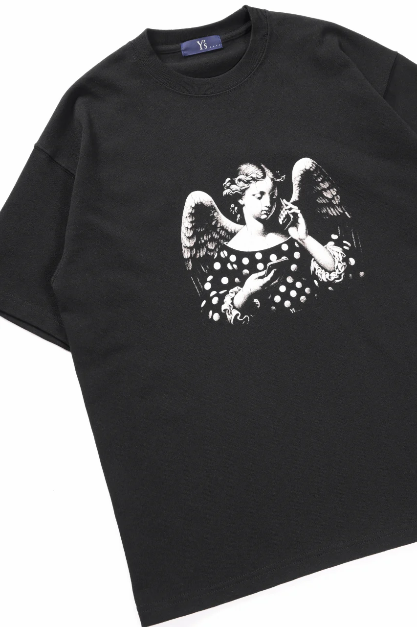 Y's.... ANGEL PRINT T SHIRT A (BLACK) - Image 8