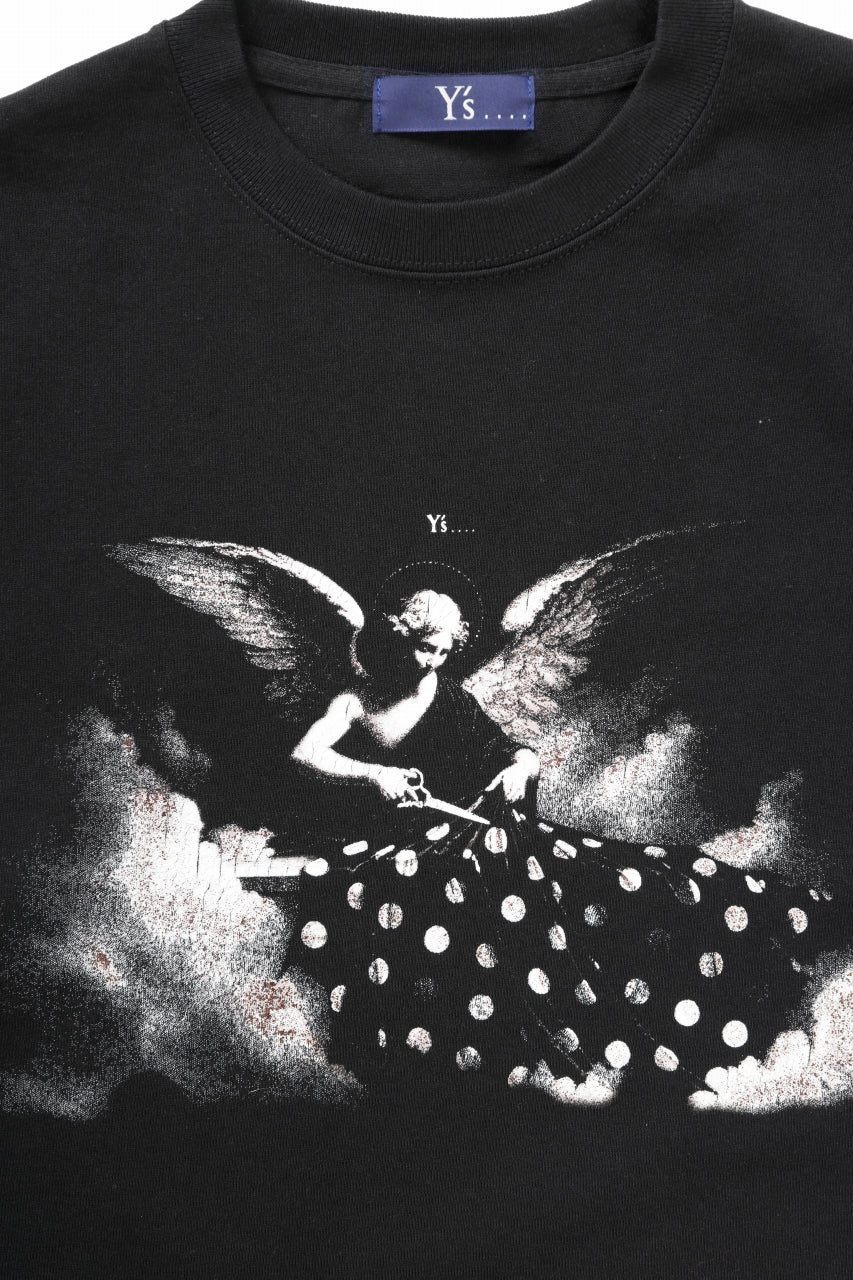 Y's.... ANGEL PRINT T SHIRT B (BLACK) - Image 6
