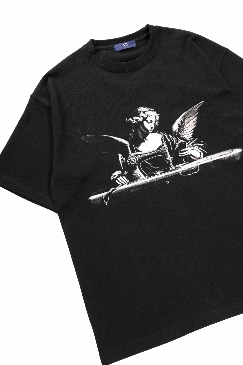 Y's.... ANGEL PRINT T SHIRT C (BLACK) - Image 12