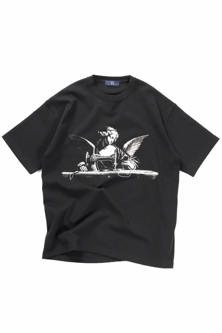 Y's.... ANGEL PRINT T SHIRT C (BLACK) - Image 2