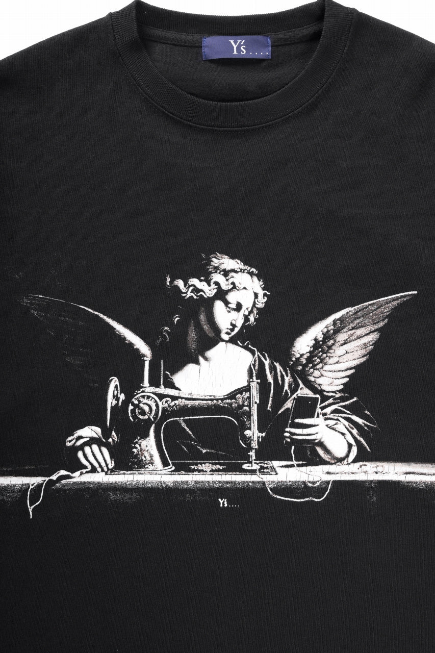 Y's.... ANGEL PRINT T SHIRT C (BLACK) - Image 4
