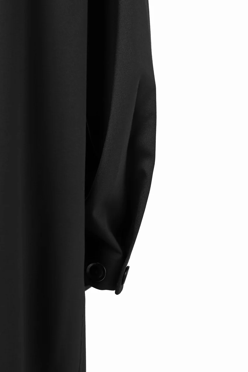 Y's BANG ON! No.103 HOODED COAT WOOL TROPICAL (BLACK) - Image 20
