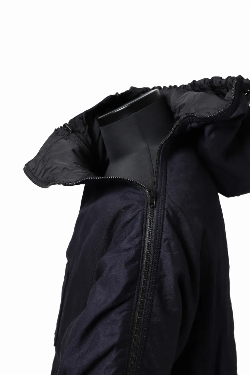 Y's BANG ON! No.117 REVERSIBLE COTTON DENIM & NYLON TWILL HOODED BLOUSON (NAVY) - Image 25