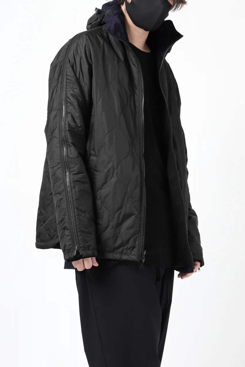 Y's BANG ON! No.117 REVERSIBLE COTTON DENIM & NYLON TWILL HOODED BLOUSON (NAVY) - Image 4