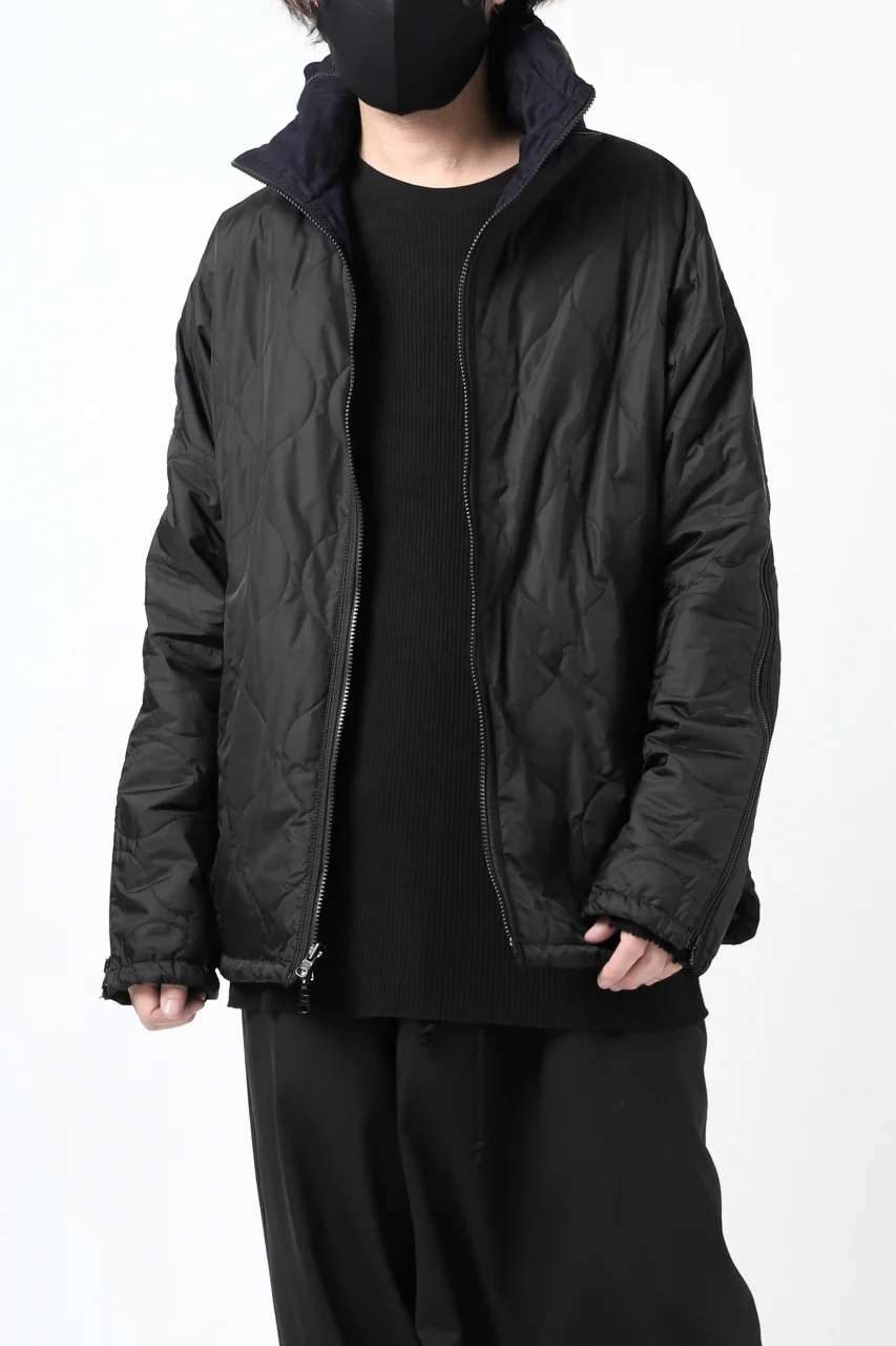 Y's BANG ON! No.117 REVERSIBLE COTTON DENIM & NYLON TWILL HOODED BLOUSON (NAVY) - Image 5
