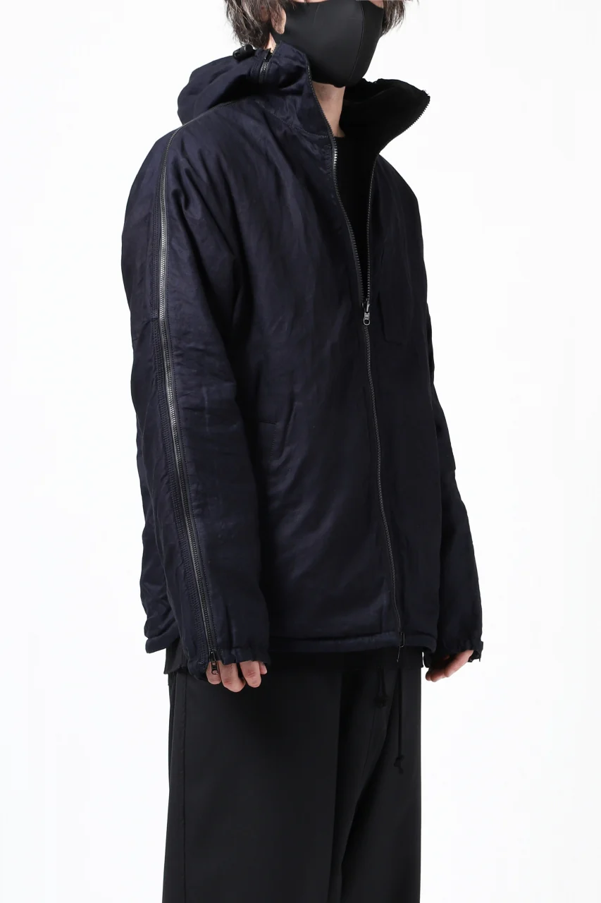 Y's BANG ON! No.117 REVERSIBLE COTTON DENIM & NYLON TWILL HOODED BLOUSON (NAVY) - Image 7