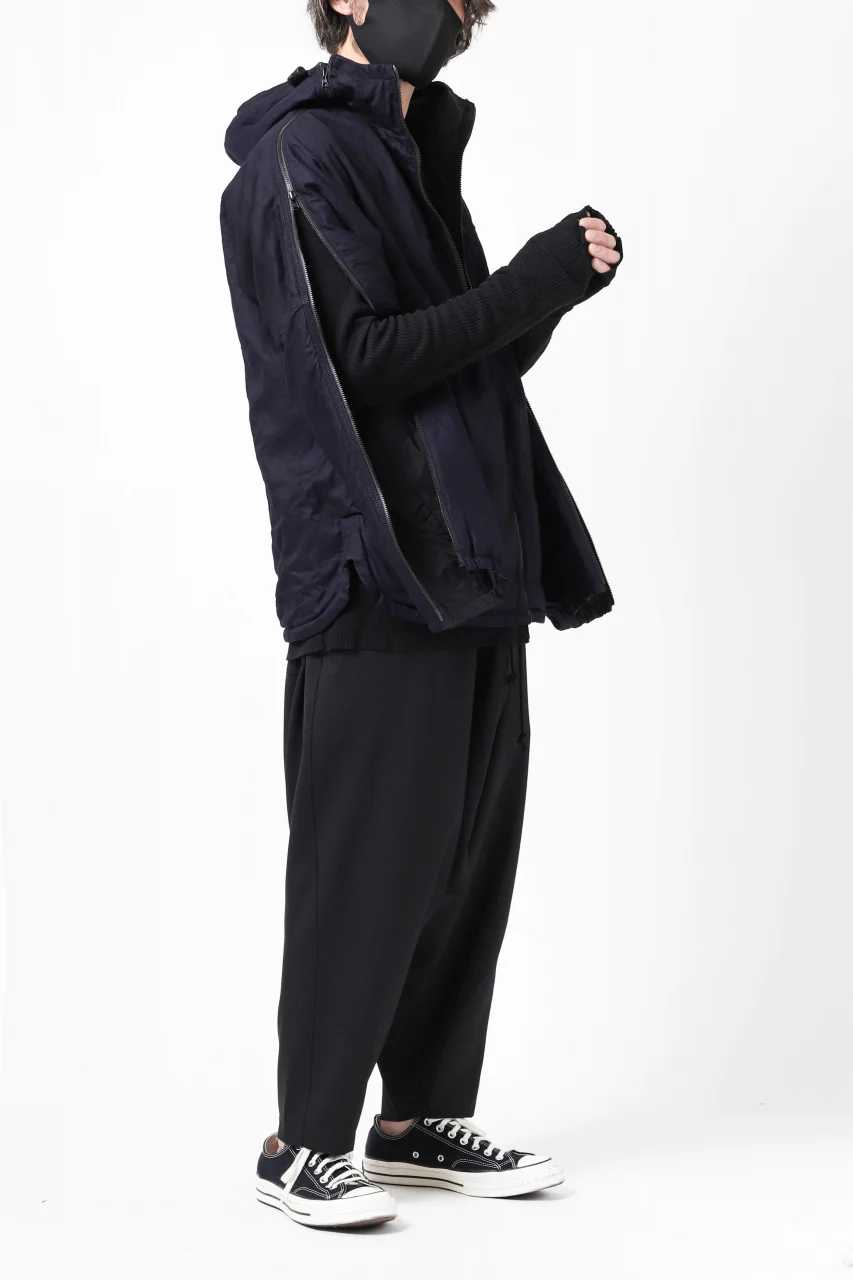 Y's BANG ON! No.117 REVERSIBLE COTTON DENIM & NYLON TWILL HOODED BLOUSON (NAVY) - Image 8