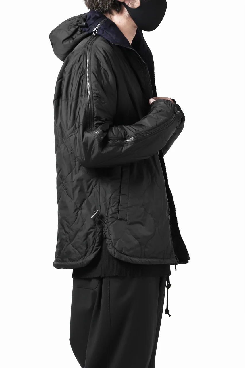 Y's BANG ON! No.117 REVERSIBLE COTTON DENIM & NYLON TWILL HOODED BLOUSON (NAVY) - Image 9