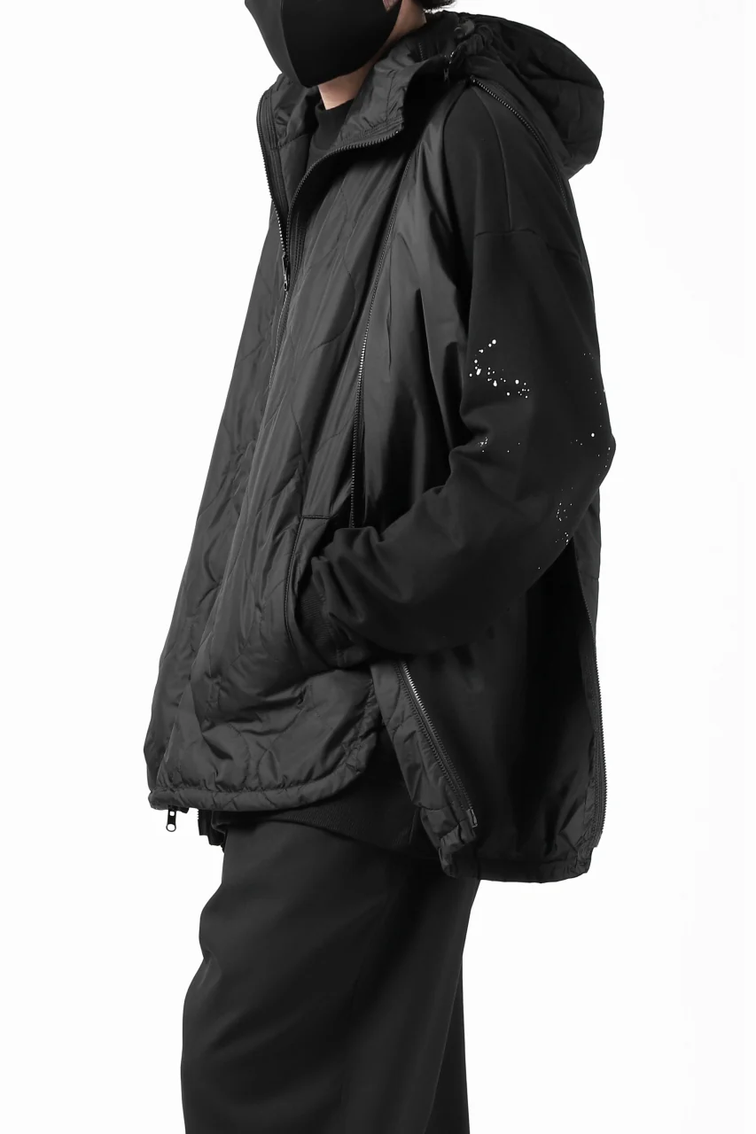Y's BANG ON! No.117 REVERSIBLE NYLON TWILL HOODED BLOUSON (BLACK) - Image 5