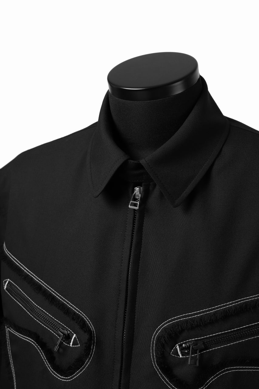 Y's BANG ON! No.118 WESTERN STYLE WOOL TROPICAL TOPPER BLOUSON (BLACK) - Image 16