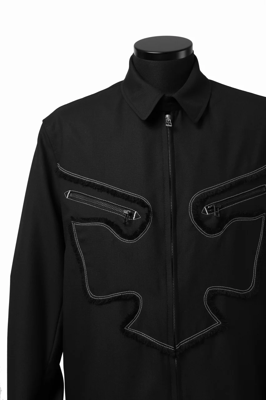 Y's BANG ON! No.118 WESTERN STYLE WOOL TROPICAL TOPPER BLOUSON (BLACK) - Image 17