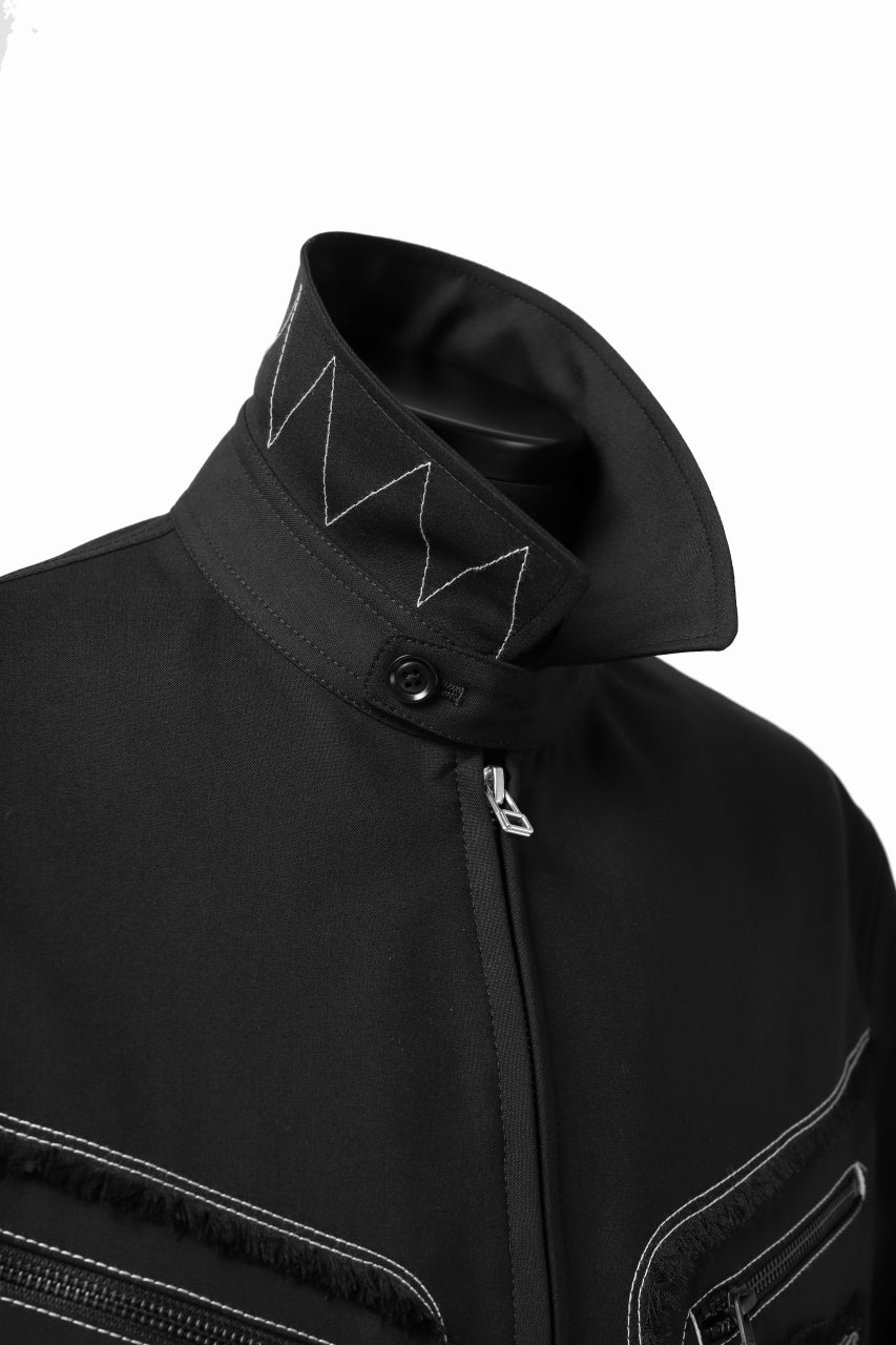 Y's BANG ON! No.118 WESTERN STYLE WOOL TROPICAL TOPPER BLOUSON (BLACK) - Image 18