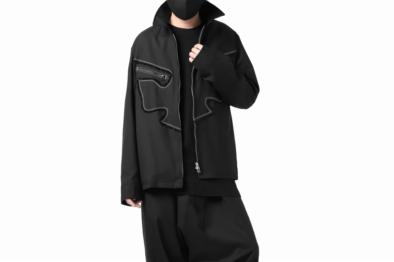 Y's BANG ON! No.118 WESTERN STYLE WOOL TROPICAL TOPPER BLOUSON (BLACK) - Image 32