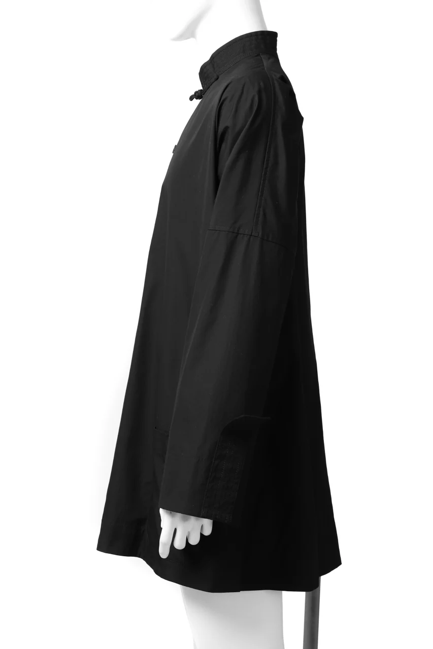 Y's BANG ON! No.120 CUFF ST CHINA SHIRT / AIR-TUMBLED COTTON (BLACK) - Image 10