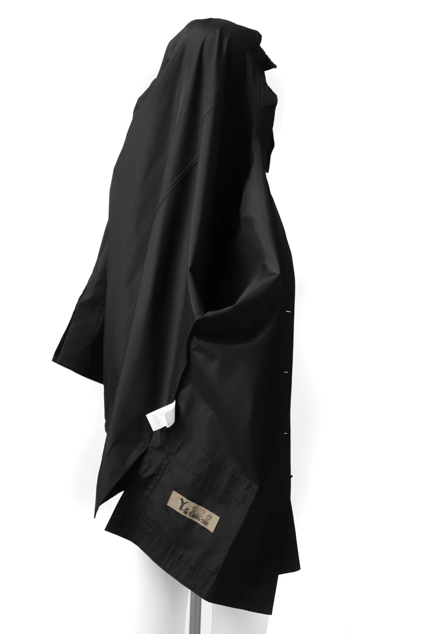 Y's BANG ON! No.120 CUFF ST CHINA SHIRT / AIR-TUMBLED COTTON (BLACK) - Image 12