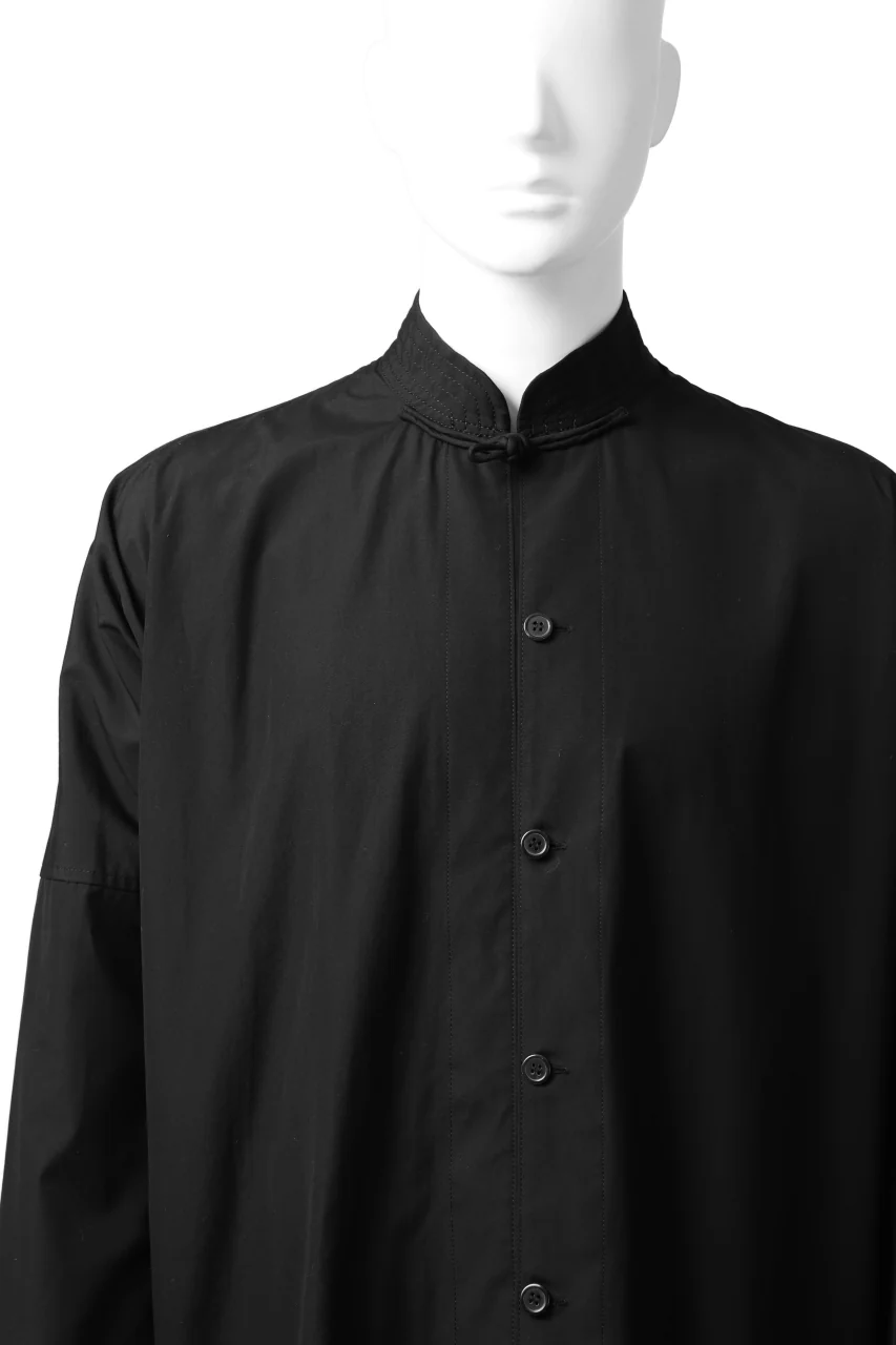 Y's BANG ON! No.120 CUFF ST CHINA SHIRT / AIR-TUMBLED COTTON (BLACK) - Image 13