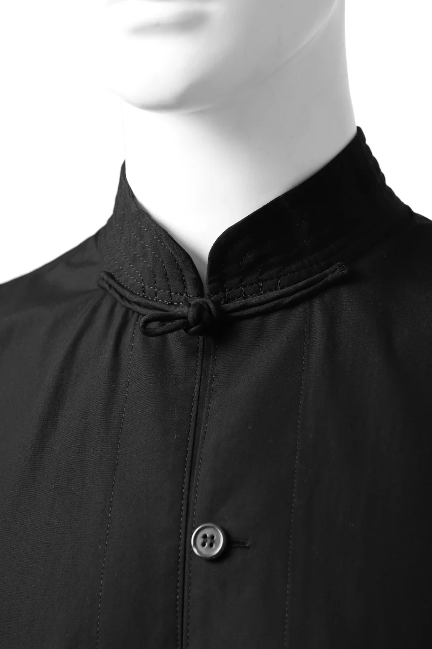 Y's BANG ON! No.120 CUFF ST CHINA SHIRT / AIR-TUMBLED COTTON (BLACK) - Image 15
