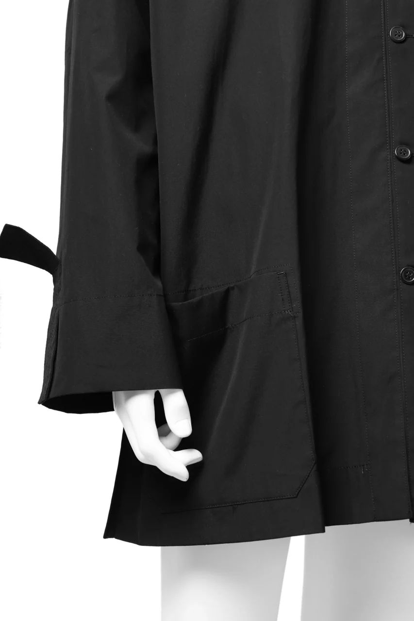 Y's BANG ON! No.120 CUFF ST CHINA SHIRT / AIR-TUMBLED COTTON (BLACK) - Image 16