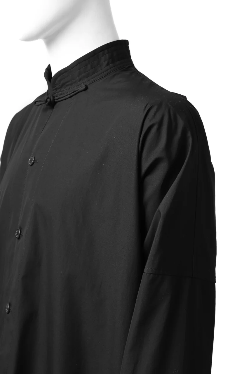 Y's BANG ON! No.120 CUFF ST CHINA SHIRT / AIR-TUMBLED COTTON (BLACK) - Image 18
