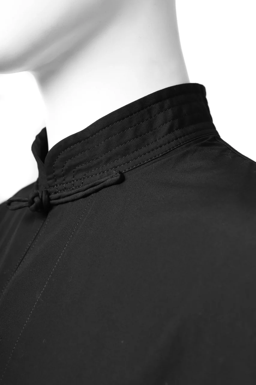 Y's BANG ON! No.120 CUFF ST CHINA SHIRT / AIR-TUMBLED COTTON (BLACK) - Image 19