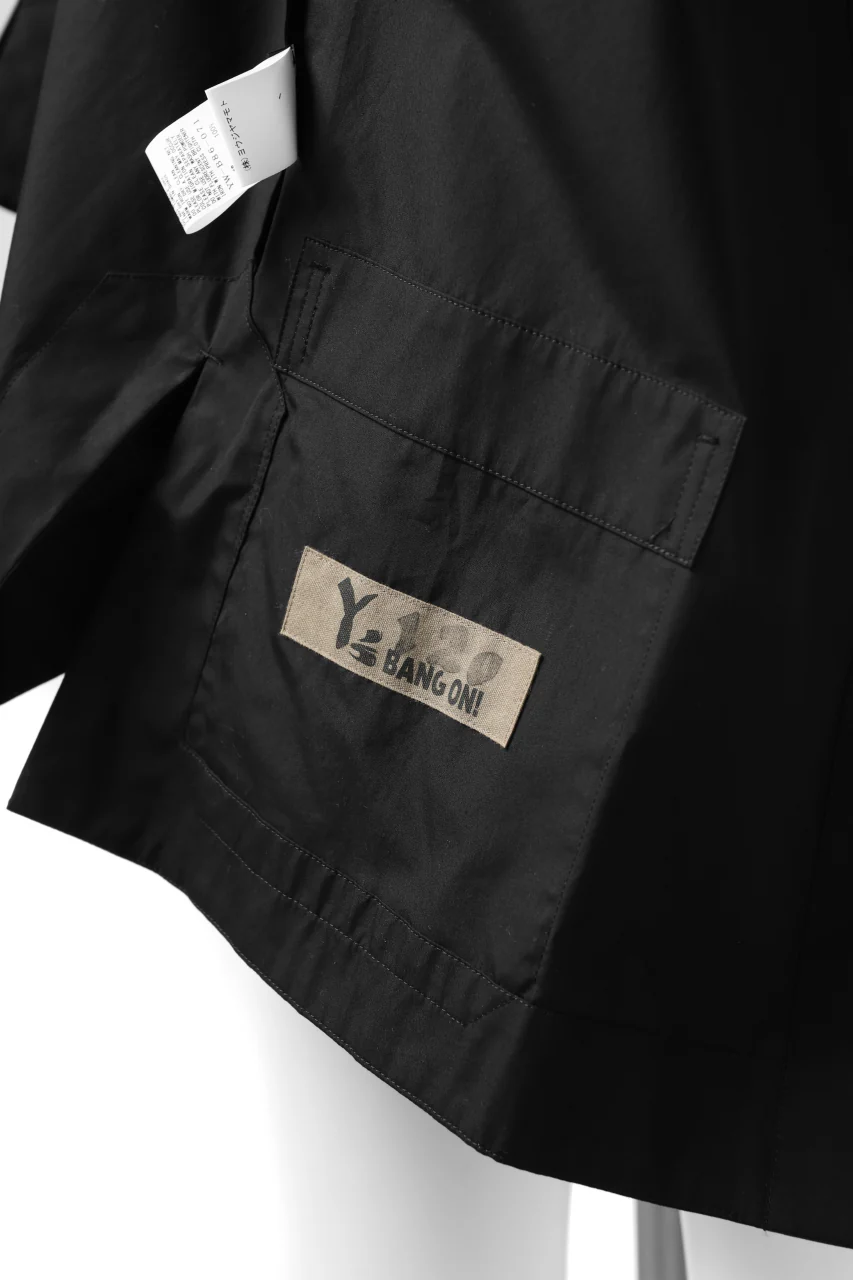 Y's BANG ON! No.120 CUFF ST CHINA SHIRT / AIR-TUMBLED COTTON (BLACK) - Image 23