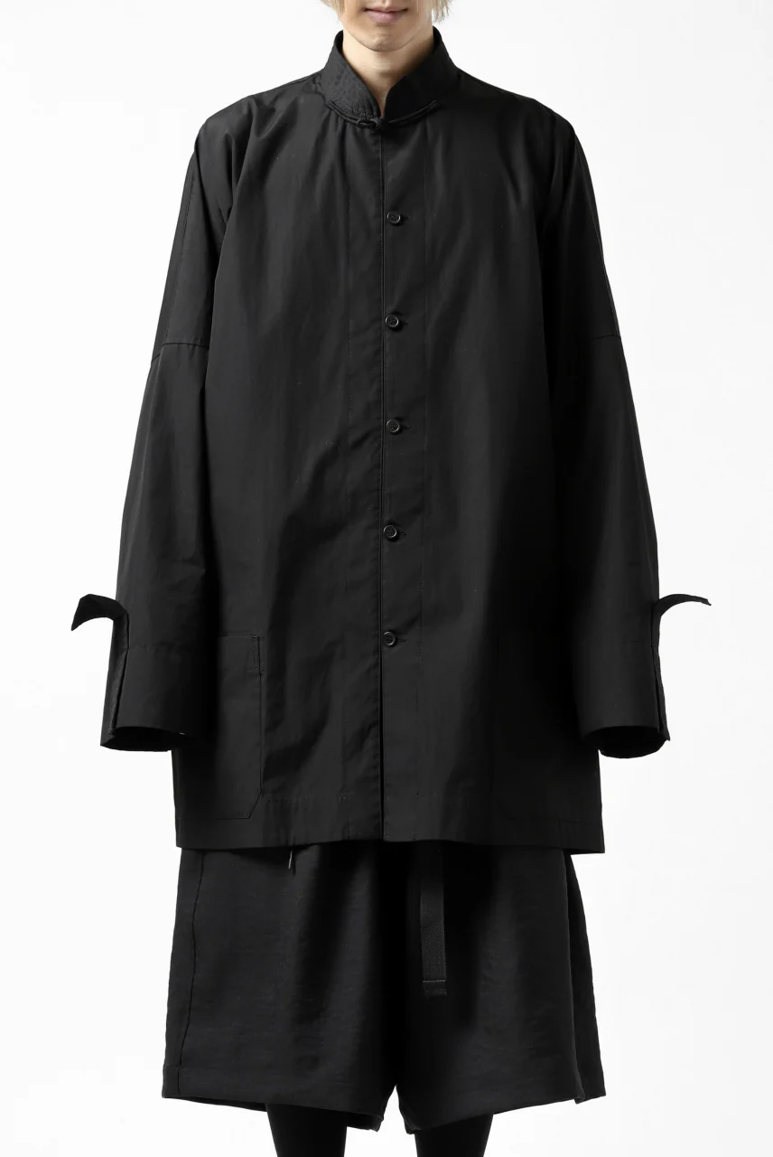 Y's BANG ON! No.120 CUFF ST CHINA SHIRT / AIR-TUMBLED COTTON (BLACK) - Image 24
