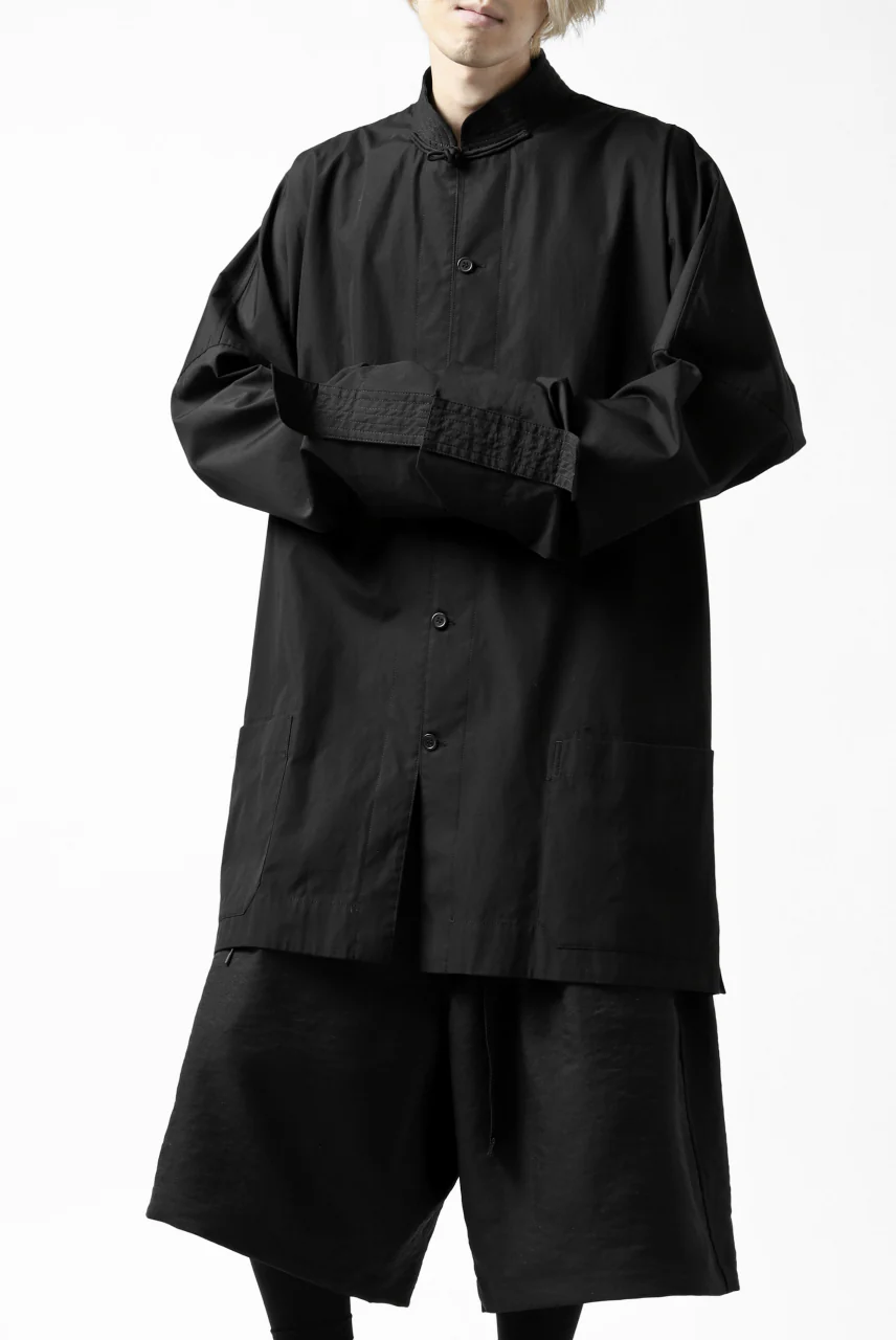 Y's BANG ON! No.120 CUFF ST CHINA SHIRT / AIR-TUMBLED COTTON (BLACK) - Image 25