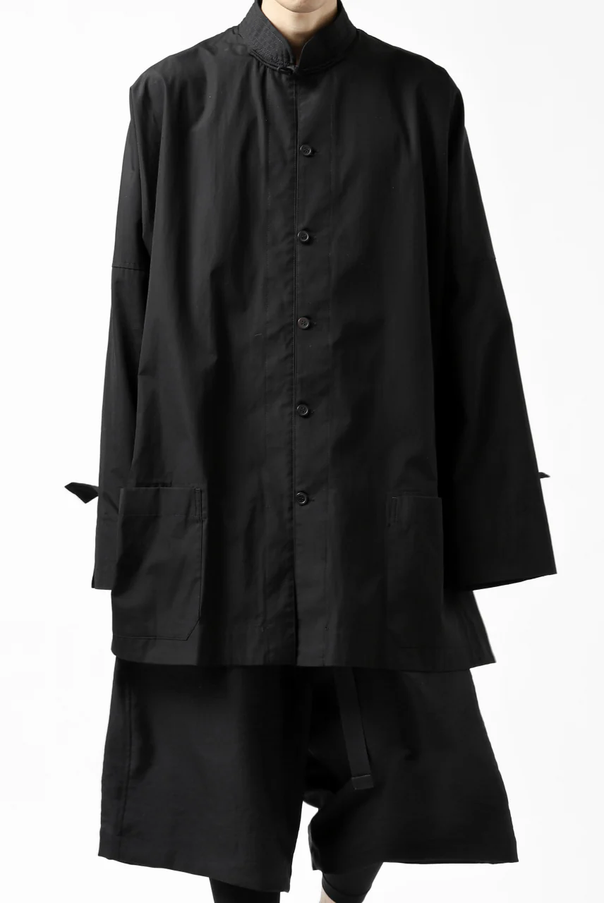 Y's BANG ON! No.120 CUFF ST CHINA SHIRT / AIR-TUMBLED COTTON (BLACK) - Image 26
