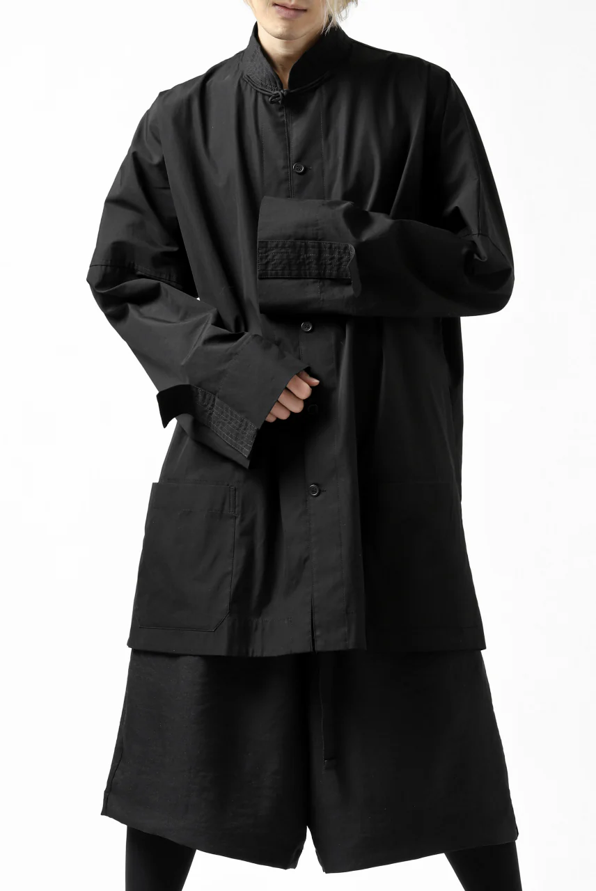 Y's BANG ON! No.120 CUFF ST CHINA SHIRT / AIR-TUMBLED COTTON (BLACK) - Image 27